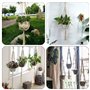 Kaxich 4 Pcs Suspension Plante Corde Macramé Corde de Coton Pot Suspendu Plante Porte Décoration du Jardin Intérieur Extérieur p