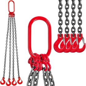 Mophorn Chaîne de Levage de Poids à 4 Pieds Élingue en Acier Allié 2 m Diamètre Chaîne 8 mm Capacité Charge 4 T Élingue de Chari
