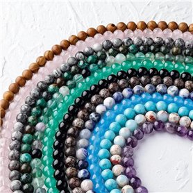 870pcs De Pierre Naturelle Multicolore 6 mm 15 Styles Perles de Pierre pour la Fabrication de Bijoux et la Guérison des Pierres