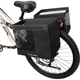 Bromlbe Sacoches de vélo pour porte-bagages - Double - Noir - Panier arrière - 48 l - Grand sac de porte-bagages pour vélo élect