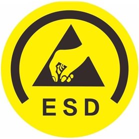 Lot de 120 étiquettes d'identification de protection antistatique jaunes pour équipement et produits ESD