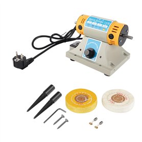 350W Polisseuse de Établi pour Bijoux Machine de Polissage de Établi Tour à Polir Polisseuse à Vitesse Variable 220V 10000 Tr/Mi