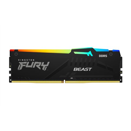 Kingston Fury Beast Noir RGB 32Go 5600MT/s DDR5 CL40 DIMM Mémoire pour PC de Gamer Module Simple AMD Expo/Intel XMP - KF556C40BB
