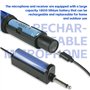 BORDEAG Microphone sans Fil,2 Pièces Double Portable Micros Dynamiques avec Récepteur Rechargeable,Micro Dynamique A Main Double