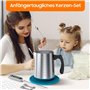 Kit de fabrication de bougies - contient un pot de fonte de 900ML, 12oz de cire de soja, des mèches, une cuillère à mélanger, de