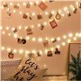 nnn Guirlande Lumineuse Photo, 12M 100LED Batterie Alimenté Photo Agrafe Fée Lumières Avec 50 Clips pour Décoration de Chambre, 
