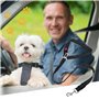 Lollanda Ceinture de sécurité pour chien de voiture, ceinture de siège auto pour chien avec bandes réfléchissantes et cordes tam