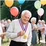 GEBETTER Cadeau Retraite 2025 1Pc Médaille d’Or “Retraite en Or” avec Ruban Bleu Blanc Rouge Décoration Retraite Cadeau Départ p