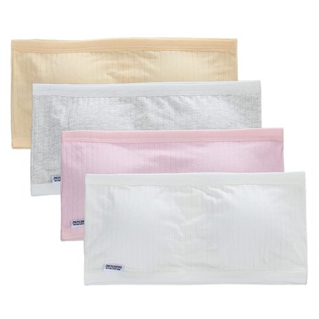 Lot de 4 soutiens-gorge de sport respirants pour filles - 100 % coton - Soutien-gorge bandeau sans bretelles - Brassière classiq