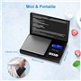 QEIHITYO Balance de Precision 500g/0.01g avec Écran LCD et Tare Function, 7 Unités, Bleu, Acier Inoxydable + ABS, Portable pour 