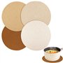 4 Dessous de Verre Ronds en Coton de 18 cm Decoration Table en Liège Set de Table sous Plat de Table Osier Absorbants Réutilisab