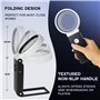 Loupe Eclairante à Main avec 6 LED Lumière pour Lecture
