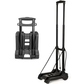 Chariot à bagages pliable avec 2 cordes élastiques