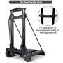 Chariot à bagages pliable avec 2 cordes élastiques, diable portable de 35 kg, 2 roues, idéal pour les voyages, les déménagements
