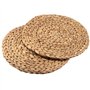 CHEUKYIU Lot de 3 sets de table ronds en jacinthe d'eau naturelle de 33 cm de diamètre et 1 cm d'épaisseur, tressés à la main en