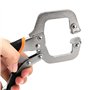 JEUIHAU Lot de 4 pince à étau soudage en métal, colliers de serrage en C de 15,2 cm en métal avec vis réglables et coussinets pi