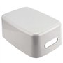 JEUIHAU Lot de 6 grands paniers de rangement rectangulaires en plastique avec poignées, caisse rangement plastique avec poignée,