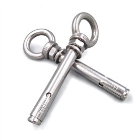 Preamer Lot de 5 boulons à anneau en acier inoxydable pour mur et béton M6 x 70 mm
