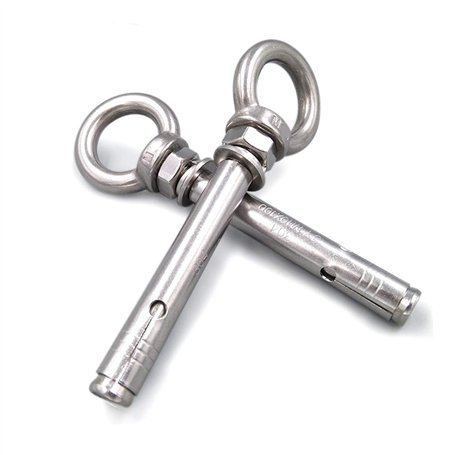 Preamer Lot de 5 boulons à anneau en acier inoxydable pour mur et béton M6 x 70 mm