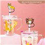 10 PCS Capuchons Pour Pailles,Couverture de Paille en Forme de Chiot,Repeated use of Dust Proof Straw lid Covers,Portable Dust P