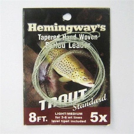 Riverruns Hemingway de fuselé tissé à la Main Nez en Forme Leader-Trout Pêche Fonde 8 FT5 X