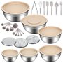 Luziyun Lot De 6 Saladier Cul De Poule Inox Saladier Avec Couvercle Empilables (6.5l