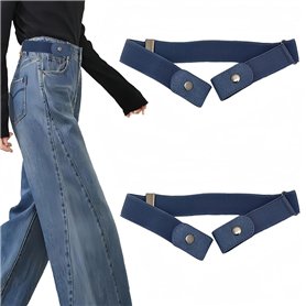 YJDEWohovv Lot de 2 ceintures extensibles sans boucle réglables invisibles pour ajuster la taille des jeans