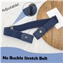 YJDEWohovv Lot de 2 ceintures extensibles sans boucle réglables invisibles pour ajuster la taille des jeans, pantalons, robes, b