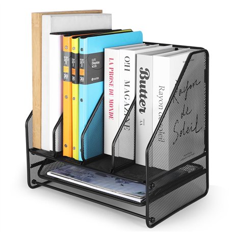 Cinnani Organisateur de bureau - Trieur de bureau en maille avec 1 plateau et 4 divisions verticales