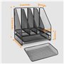 Cinnani Organisateur de bureau - Trieur de bureau en maille avec 1 plateau et 4 divisions verticales, rangement bureau organisat