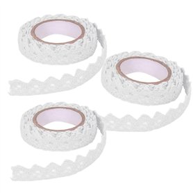 Lot de 3 Rubans de Dentelle Blanche pour travaux manuels