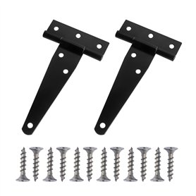 Lot de 2 charnières en forme de T noires avec vis de réglage