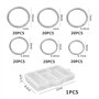 Lot de 120 anneaux de saut en acier inoxydable - 1 boîte de rangement avec 6 compartiments - Pour la fabrication de bijoux - Ann