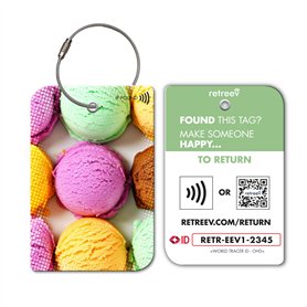 Retreev Étiquette de bagage retreev™ Smart NFC et QR Code : récupération sécurisée des sacs