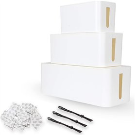 ASelected Lot de 3 Boîtes Cache Câbles