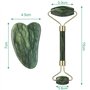 Rseuphiee Gua sha visage, Rouleau de Jade Double Extrémité, Pierre de Massage Naturelle, Outil de Massage Facial Gua Sha, Gua Sh