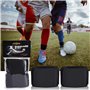 TOBWOLF Lot de 4 sangles de protège-tibias de football, antidérapantes, sangles fixes, noir et blanc, protège-chevilles pour kic