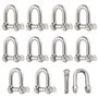10 Pièces Manille M6 Manille Inox 304 Manille D'ancre Manille D'anneau de D de Chaîne Manille Boucle Manille Droite Manille de L