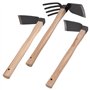 CHEUKYIU Bodenbea - Lot de 3 bines de jardin avec houe plate large - Pioche plate étroite - Pioche plate - Pioche à quatre dents