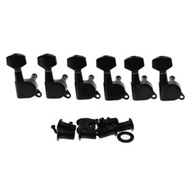 Kaish Noir 6 Inline Tuning touches Tuners Mécaniques pour guitare Strat Tele