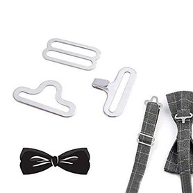 50 Ensembles de Sangle de Soutien-Gorge Réglable en Métal pour Noeud Papillon avec 3 Pointes