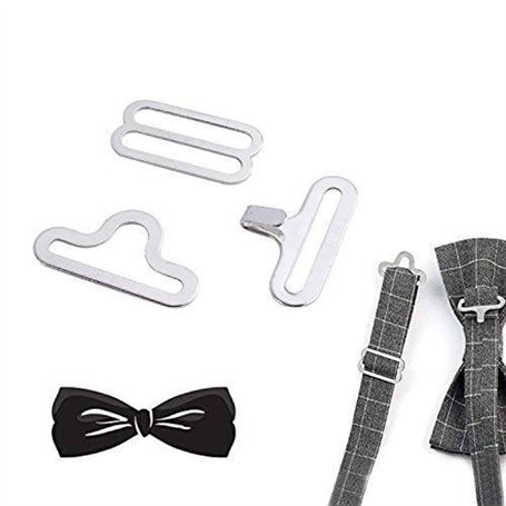 50 Ensembles de Sangle de Soutien-Gorge Réglable en Métal pour Noeud Papillon avec 3 Pointes