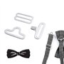 50 Ensembles de Sangle de Soutien-Gorge Réglable en Métal pour Noeud Papillon avec 3 Pointes