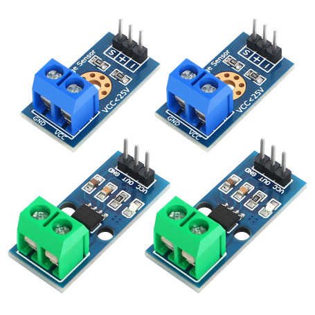 2 Pcs ACS712 30A Module de Capteur de Courant 2 Pcs Max 25V Module de Capteur de Tension 3 Terminal Capteur Module Testeur de Te