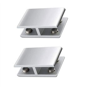 Lot de 2 pinces à verre double face réglables rectangulaires en alliage d'aluminium pour verre de 8 à 12 mm d'épaisseur