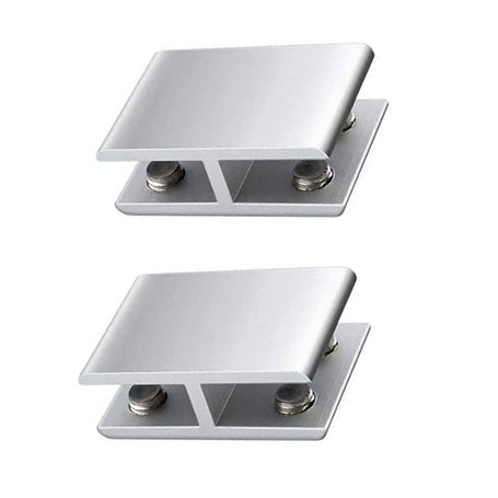 Lot de 2 pinces à verre double face réglables rectangulaires en alliage d'aluminium pour verre de 8 à 12 mm d'épaisseur