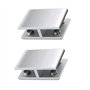 Lot de 2 pinces à verre double face réglables rectangulaires en alliage d'aluminium pour verre de 8 à 12 mm d'épaisseur