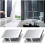 Lot de 2 pinces à verre double face réglables rectangulaires en alliage d'aluminium pour verre de 8 à 12 mm d'épaisseur