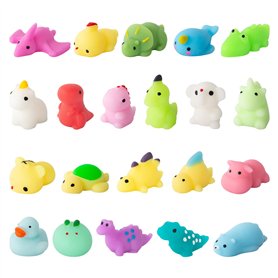 Nestling 21Pièces Kawaii Mochi Squishy Toys - Mini Squishies Noctiluque Soft Squeeze Jouet - Mignon Animal Squishy Jouet Anti St