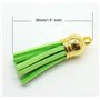 56 Pièces Gland en Cuir ，Gland Pendentifs en Cuir avec Capuchon d'or Petit Tassel，pour Sac Bijoux Artisanat ChaîNe Sangle Bricol